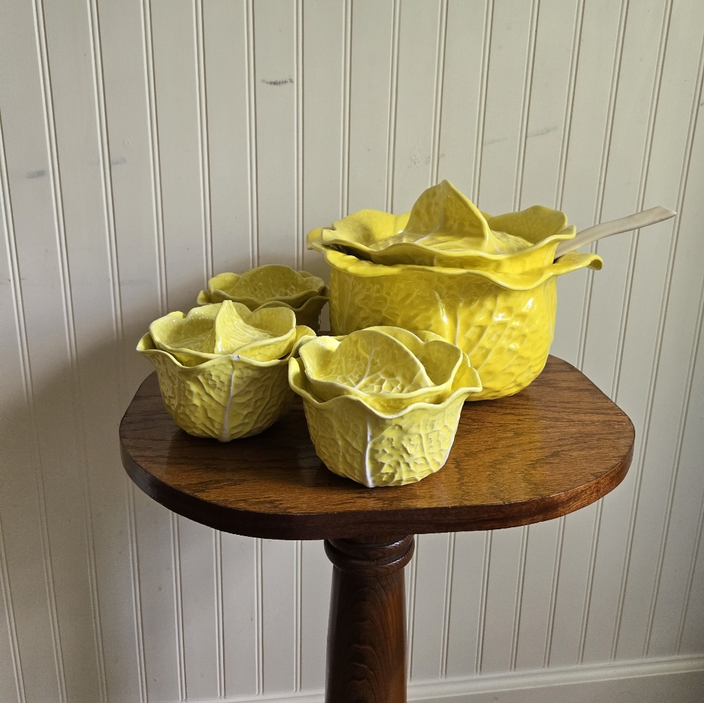 Secla Portugal Ceramic Soup Tureen And Bowls
